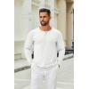 imageCOOFANDY Mens Henley Shirts Long Sleeve Casual Pullover TShirt Fashion Basic Button ShirtstWhite