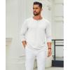 imageCOOFANDY Mens Henley Shirts Long Sleeve Casual Pullover TShirt Fashion Basic Button ShirtstWhite