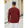imageCOOFANDY Mens Henley Shirts Long Sleeve Casual Pullover TShirt Fashion Basic Button ShirtstWine Red