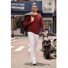 imageCOOFANDY Mens Henley Shirts Long Sleeve Casual Pullover TShirt Fashion Basic Button ShirtstWine Red