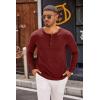 imageCOOFANDY Mens Henley Shirts Long Sleeve Casual Pullover TShirt Fashion Basic Button ShirtstWine Red