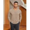 imageCOOFANDY Mens Henley Shirts Long Sleeve Lightweight Button TShirt Casual Basic Tee TopKhaki