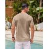 imageCOOFANDY Mens Henley Shirts Short Sleeve Casual Basic Henley Tee Summer Button Lightweight Stretch T ShirtsKhaki