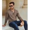 imageCOOFANDY Mens Henley TShirt Long Sleeve Casual Lightweight Pullover Shirts Soft Stretch Basic Tees Fall TopsBrown