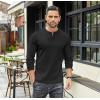 imageCOOFANDY Mens Henley TShirts Long Sleeve Pullover Shirt Casual Heavyweight Button Shirts Basic TeesBlack