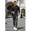 imageCOOFANDY Mens Henley TShirts Long Sleeve Pullover Shirt Casual Heavyweight Button Shirts Basic TeesBlack