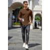 imageCOOFANDY Mens Henley TShirts Long Sleeve Pullover Shirt Casual Heavyweight Button Shirts Basic TeesBrown