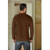 imageCOOFANDY Mens Henley TShirts Long Sleeve Pullover Shirt Casual Heavyweight Button Shirts Basic TeesBrown