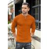 imageCOOFANDY Mens Henley TShirts Long Sleeve Pullover Shirt Casual Heavyweight Button Shirts Basic TeesCaramel