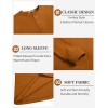 imageCOOFANDY Mens Henley TShirts Long Sleeve Pullover Shirt Casual Heavyweight Button Shirts Basic TeesCaramel Brown