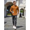 imageCOOFANDY Mens Henley TShirts Long Sleeve Pullover Shirt Casual Heavyweight Button Shirts Basic TeesCaramel Brown