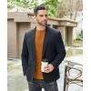 imageCOOFANDY Mens Henley TShirts Long Sleeve Pullover Shirt Casual Heavyweight Button Shirts Basic TeesCaramel Brown
