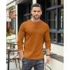 imageCOOFANDY Mens Henley TShirts Long Sleeve Pullover Shirt Casual Heavyweight Button Shirts Basic TeesCaramel Brown