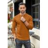 imageCOOFANDY Mens Henley TShirts Long Sleeve Pullover Shirt Casual Heavyweight Button Shirts Basic TeesCaramel Brown