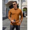 imageCOOFANDY Mens Henley TShirts Long Sleeve Pullover Shirt Casual Heavyweight Button Shirts Basic TeesCaramel Brown