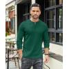 imageCOOFANDY Mens Henley TShirts Long Sleeve Pullover Shirt Casual Heavyweight Button Shirts Basic TeesDark Green