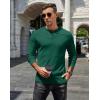 imageCOOFANDY Mens Henley TShirts Long Sleeve Pullover Shirt Casual Heavyweight Button Shirts Basic TeesDark Green