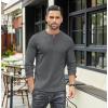 imageCOOFANDY Mens Henley TShirts Long Sleeve Pullover Shirt Casual Heavyweight Button Shirts Basic TeesDark Grey