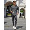 imageCOOFANDY Mens Henley TShirts Long Sleeve Pullover Shirt Casual Heavyweight Button Shirts Basic TeesDark Grey