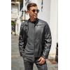 imageCOOFANDY Mens Henley TShirts Long Sleeve Pullover Shirt Casual Heavyweight Button Shirts Basic TeesDark Grey