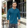 imageCOOFANDY Mens Henley TShirts Long Sleeve Pullover Shirt Casual Heavyweight Button Shirts Basic TeesDenim Blue