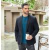 imageCOOFANDY Mens Henley TShirts Long Sleeve Pullover Shirt Casual Heavyweight Button Shirts Basic TeesDenim Blue