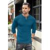 imageCOOFANDY Mens Henley TShirts Long Sleeve Pullover Shirt Casual Heavyweight Button Shirts Basic TeesDenim Blue