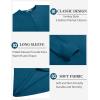 imageCOOFANDY Mens Henley TShirts Long Sleeve Pullover Shirt Casual Heavyweight Button Shirts Basic TeesDenim Blue