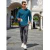 imageCOOFANDY Mens Henley TShirts Long Sleeve Pullover Shirt Casual Heavyweight Button Shirts Basic TeesDenim Blue