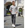 imageCOOFANDY Mens Henley TShirts Long Sleeve Pullover Shirt Casual Heavyweight Button Shirts Basic TeesGrey