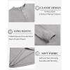 imageCOOFANDY Mens Henley TShirts Long Sleeve Pullover Shirt Casual Heavyweight Button Shirts Basic TeesGrey