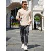 imageCOOFANDY Mens Henley TShirts Long Sleeve Pullover Shirt Casual Heavyweight Button Shirts Basic TeesKhaki
