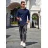 imageCOOFANDY Mens Henley TShirts Long Sleeve Pullover Shirt Casual Heavyweight Button Shirts Basic TeesNavy Blue