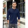 imageCOOFANDY Mens Henley TShirts Long Sleeve Pullover Shirt Casual Heavyweight Button Shirts Basic TeesNavy Blue
