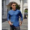 imageCOOFANDY Mens Henley TShirts Long Sleeve Pullover Shirt Casual Heavyweight Button Shirts Basic TeesRoyal Blue