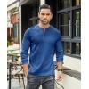 imageCOOFANDY Mens Henley TShirts Long Sleeve Pullover Shirt Casual Heavyweight Button Shirts Basic TeesRoyal Blue