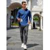 imageCOOFANDY Mens Henley TShirts Long Sleeve Pullover Shirt Casual Heavyweight Button Shirts Basic TeesRoyal Blue