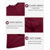 imageCOOFANDY Mens Henley TShirts Long Sleeve Pullover Shirt Casual Heavyweight Button Shirts Basic TeesWine Red