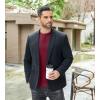 imageCOOFANDY Mens Henley TShirts Long Sleeve Pullover Shirt Casual Heavyweight Button Shirts Basic TeesWine Red