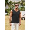 imageCOOFANDY Mens Knit Tank Tops Casual Sleeveless T Shirts Beach Tank Shirts with PocketBlack