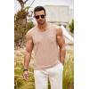 imageCOOFANDY Mens Knit Tank Tops Casual Sleeveless T Shirts Beach Tank Shirts with PocketChampagne