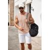 imageCOOFANDY Mens Knit Tank Tops Casual Sleeveless T Shirts Beach Tank Shirts with PocketChampagne