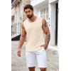 imageCOOFANDY Mens Knit Tank Tops Casual Sleeveless T Shirts Beach Tank Shirts with PocketCream