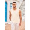 imageCOOFANDY Mens Knit Tank Tops Casual Sleeveless T Shirts Beach Tank Shirts with PocketCream