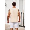 imageCOOFANDY Mens Knit Tank Tops Casual Sleeveless T Shirts Beach Tank Shirts with PocketCream