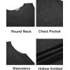 imageCOOFANDY Mens Knit Tank Tops Casual Sleeveless T Shirts Beach Tank Shirts with PocketDark Grey