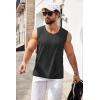 imageCOOFANDY Mens Knit Tank Tops Casual Sleeveless T Shirts Beach Tank Shirts with PocketDark Grey