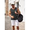imageCOOFANDY Mens Knit Tank Tops Casual Sleeveless T Shirts Beach Tank Shirts with PocketDark Grey