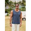 imageCOOFANDY Mens Knit Tank Tops Casual Sleeveless T Shirts Beach Tank Shirts with PocketNavy