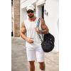 imageCOOFANDY Mens Knit Tank Tops Casual Sleeveless T Shirts Beach Tank Shirts with PocketWhite